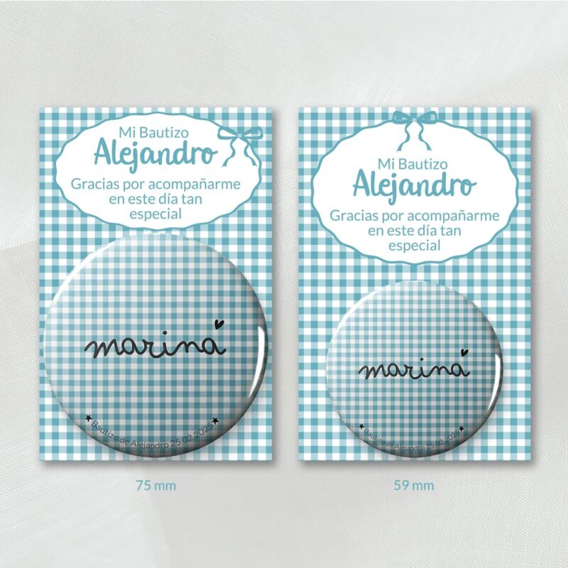 chapas con tarjeta personalizada vichy