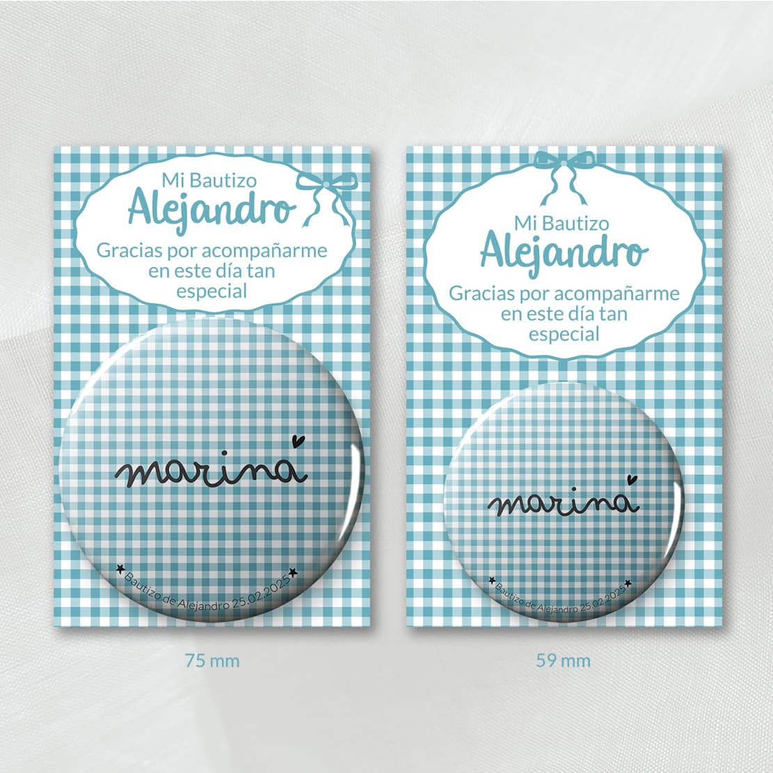 chapas con tarjeta personalizada vichy