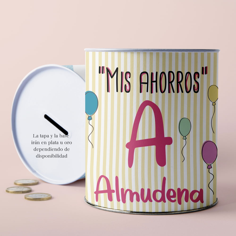 Hucha personalizada niña con globos - Imagen 4
