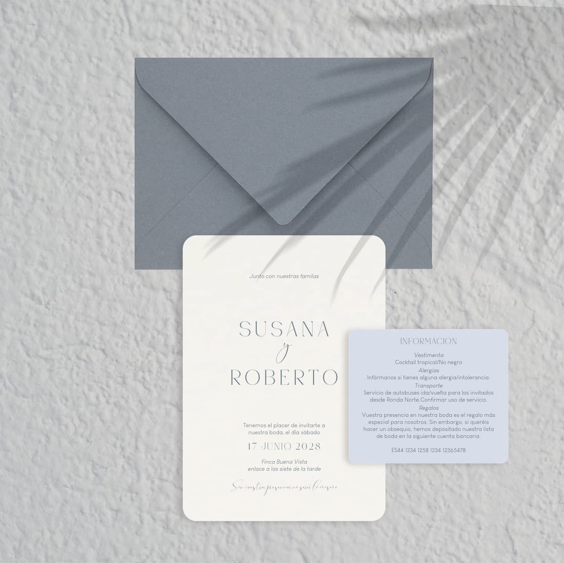 Invitaciones de boda originales azul