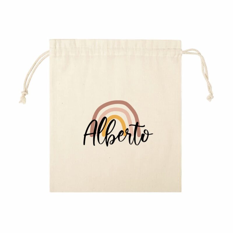 Bolsa merienda personalizada arco iris