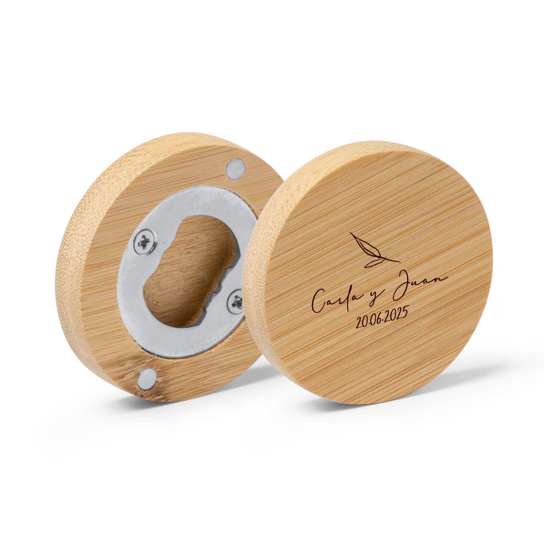 Abridores y espejos de Madera de Bambú Grabado a Láser para Bodas - Imagen 9