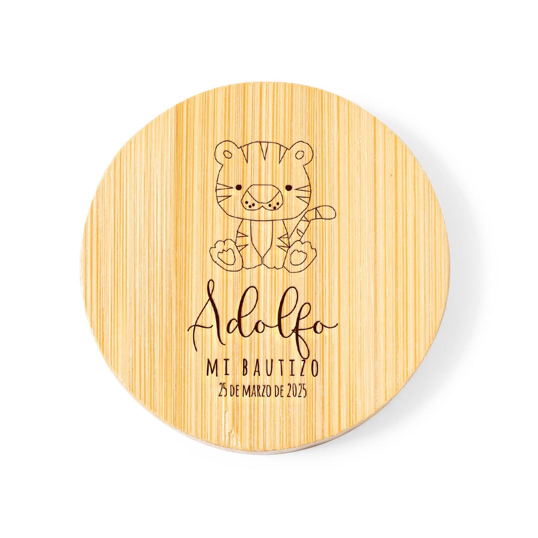 abridor grabado laser bautizo tigre