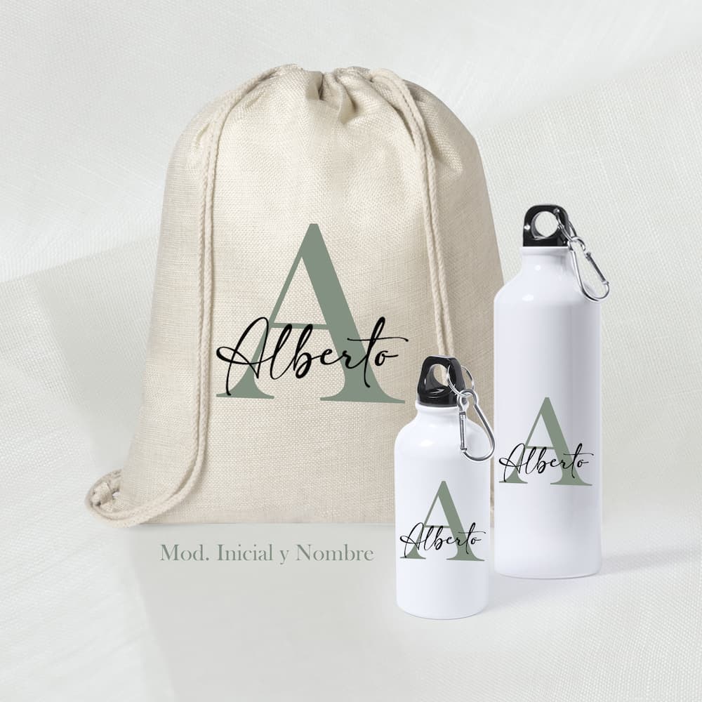 Pack Mochila de Tela + Botella Personalizada Diseño a elegir - Imagen 4