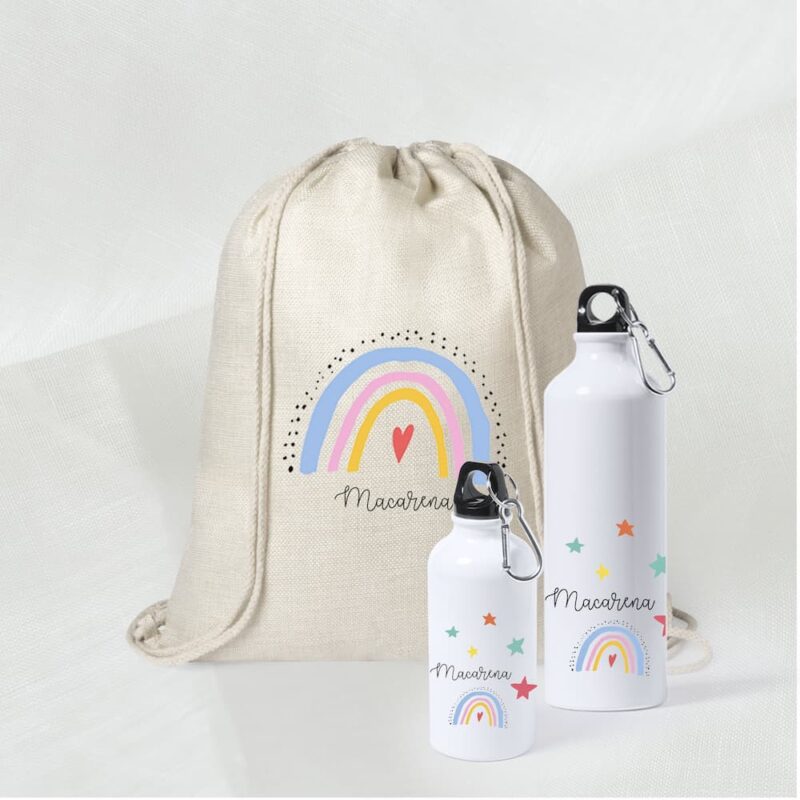 pack mochila botella personalizada