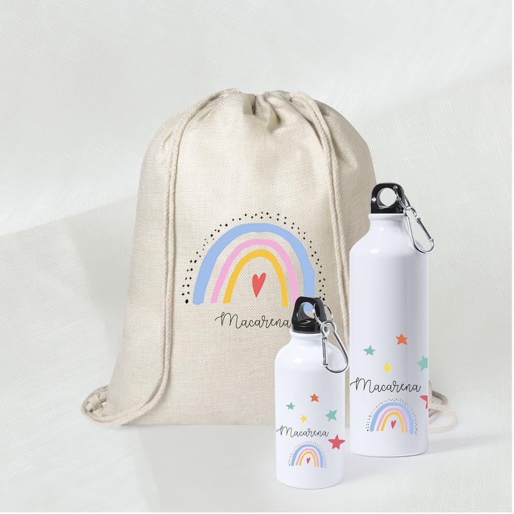 pack mochila botella personalizada