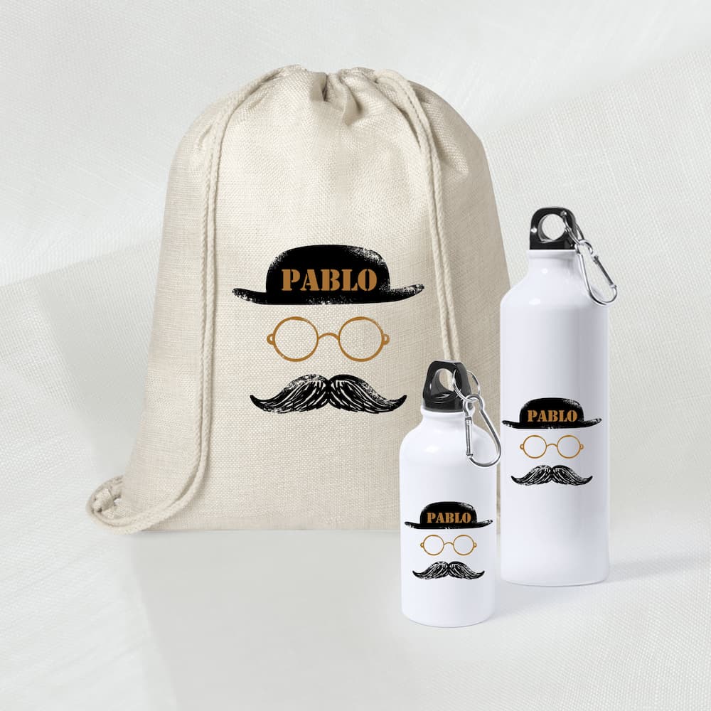 Pack Mochila de Tela + Botella Personalizada Diseño a elegir - Imagen 5