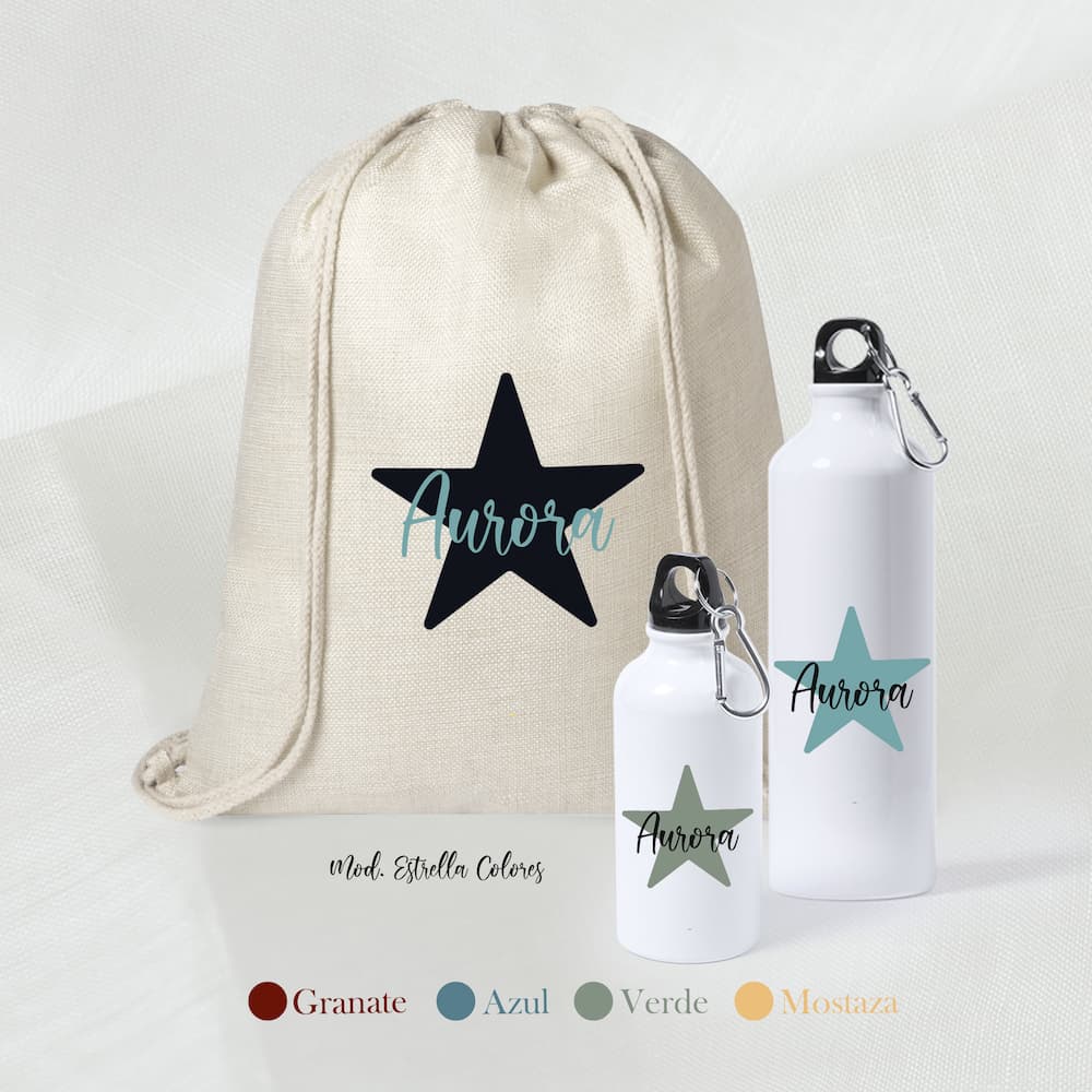 Pack Mochila de Tela + Botella Personalizada Diseño a elegir - Imagen 6