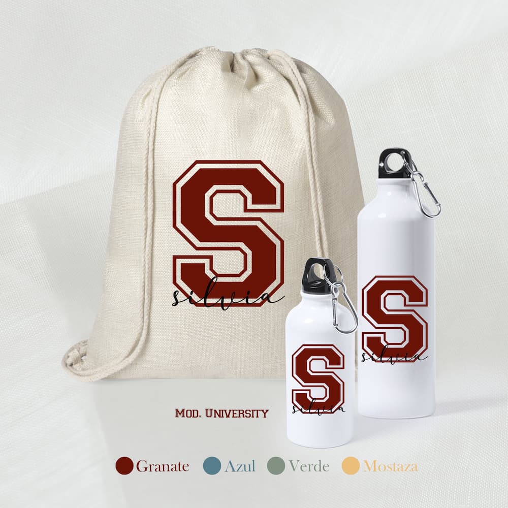 Pack Mochila de Tela + Botella Personalizada Diseño a elegir - Imagen 7
