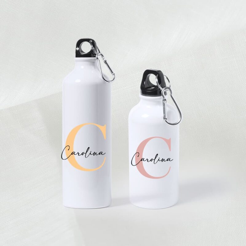 Botella aluminio personalizada inicial y nombre