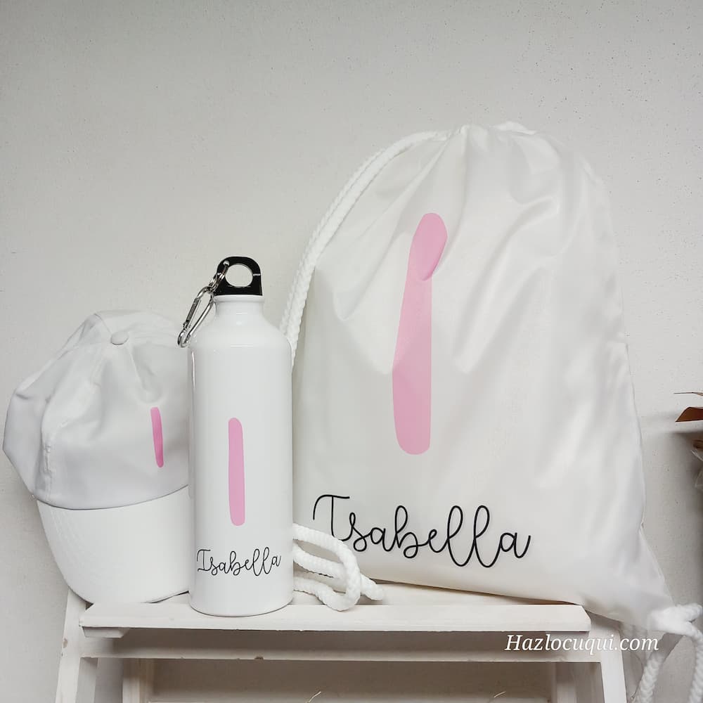 Pack Mochila, gorra y botella Personalizada Colores
